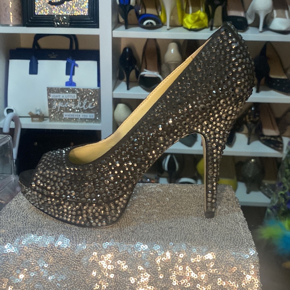 Black Crystal Enzo Angiolini Heels - NEW